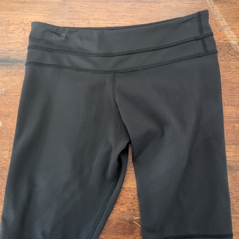 Lululemon Athletica Black Bike Shorts with Wide Waistband